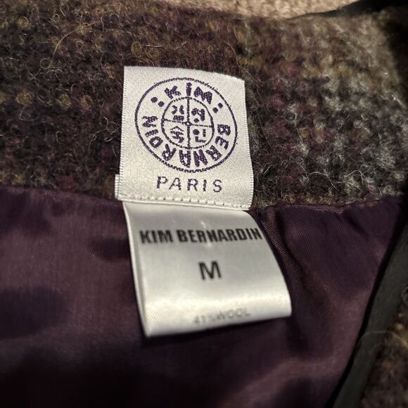 Kim Bernardin Paris Dress Medium Black Wool Blend A-Line Wide Knit - Picture 3 of 12